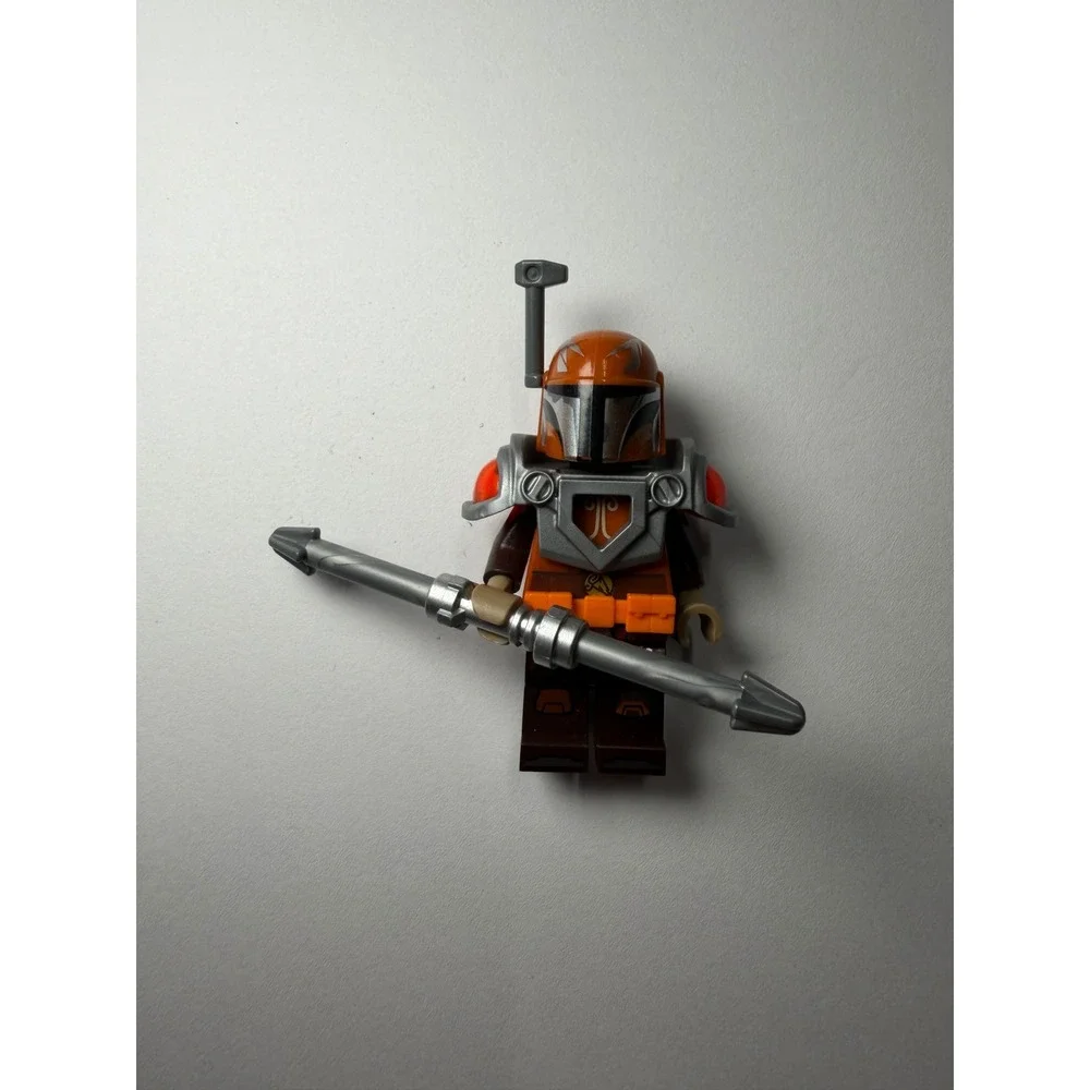 LEGO Star Wars Fenn Rau Mandalorian Rebels Minifigure Orange Armor Spear Toy